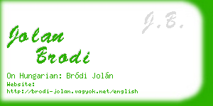 jolan brodi business card
